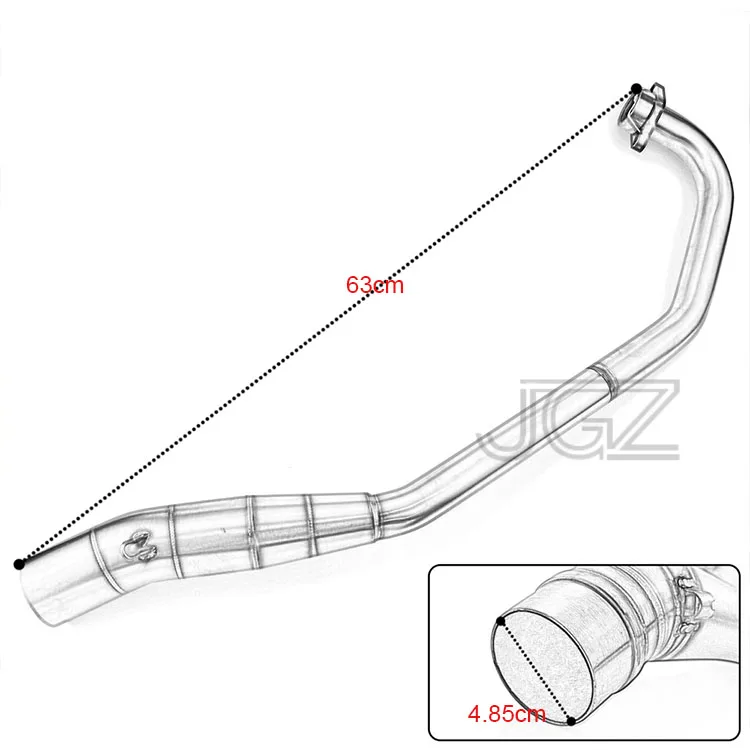 Выхлопная труба мотоцикла без шнуровки Передняя средняя Соединительная труба из нержавеющей стали для YAMAHA LC135 V4 4 скорости Модифицированная часть