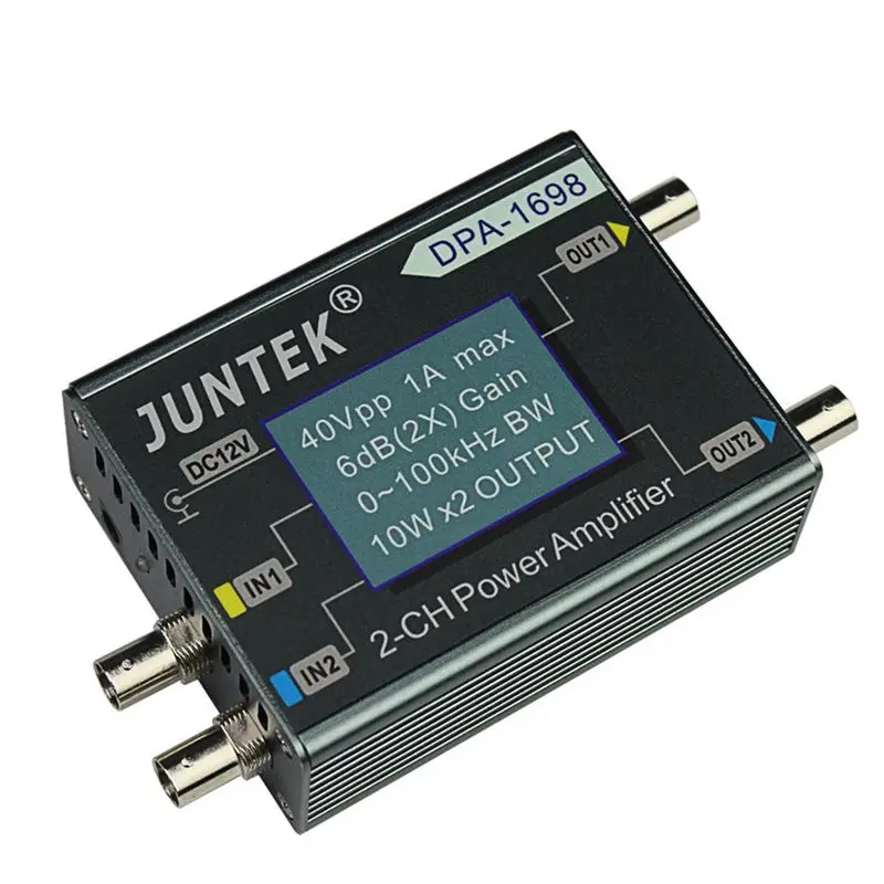 

ELEG-Juntek DPA-1698 High Power Dual Channel Dds Function Signal Generator Power Amplifier DC Power Amplifier 40V(US Plug)