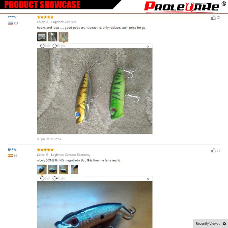 Proleurre بوبر الصيد السحر 65 مللي متر 12g الطعم Crankbait 3D عيون أعلى المياه السباحة Wobblers إيسكا Poper Pesca الصيد معالجة