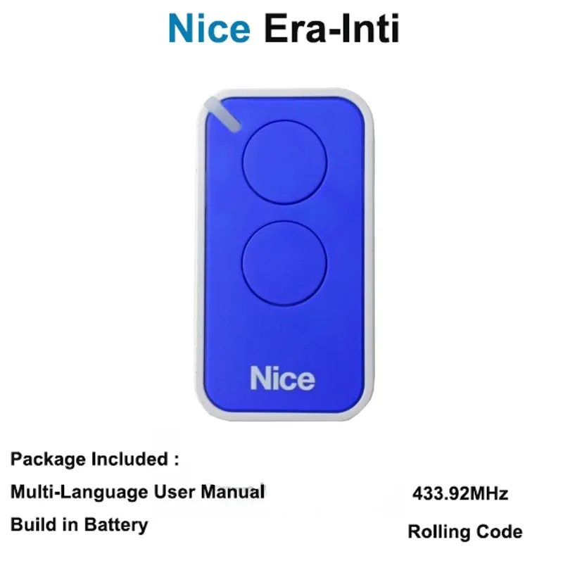 

for NICE Era Inti transmitter garage door remote control 433.92Mhz rolling code duplicator