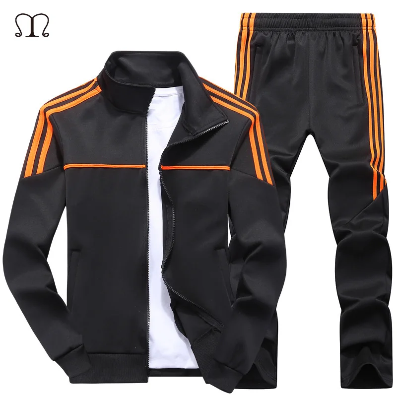 Men's jogging Sets Fashion Autumn Sporting Suit Casual Zipper Sweatshirt +Sweatpants Mens Clothing 2 Pieces Sets Slim Tracksuit