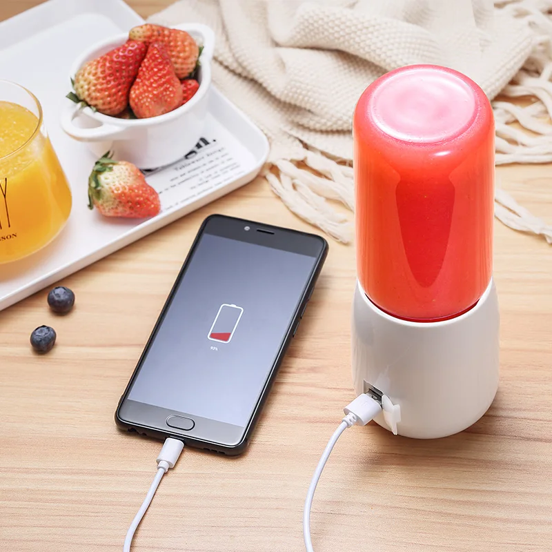 Portable Mini USB Wireless Fruit Juicer 380ml Glass Bottles 2000mAh Rechargeable Battery Mini Blenders Mixer Sports Bottles