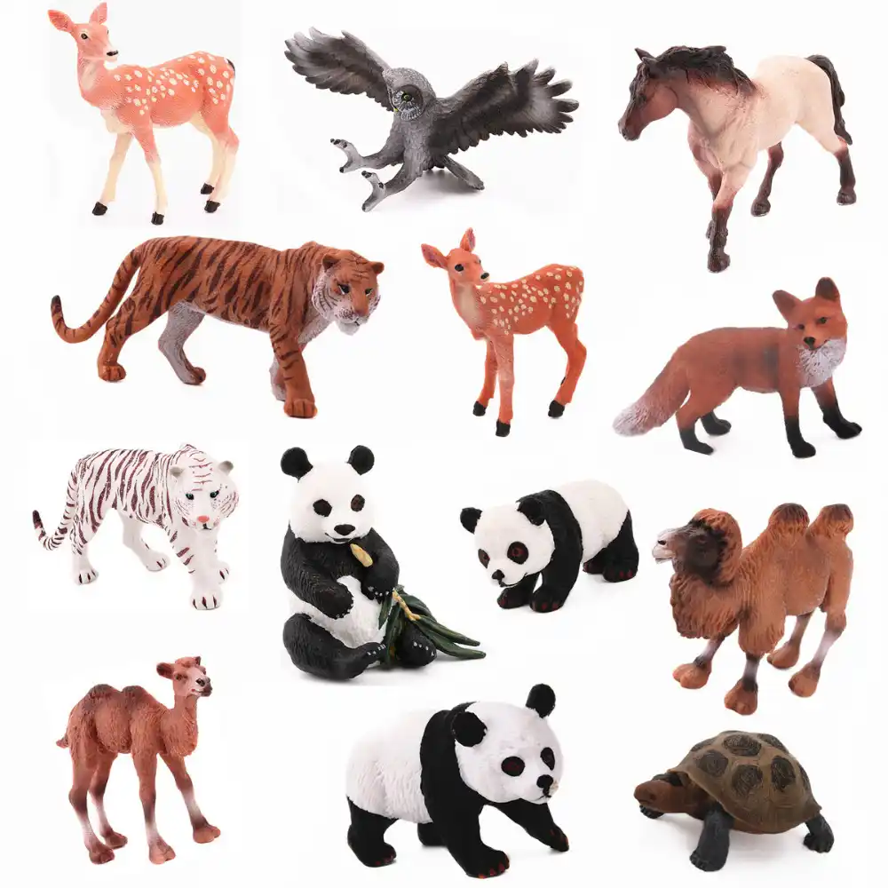 Reikirc 13 Pcs Set Cina Hewan Kuda Tiger Fox Unta Panda Rusa