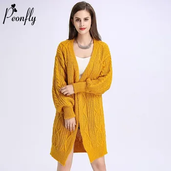 

PEONFLY Knitted Cardigans Coat Women Long Sleeve Twist Sweater Coat Beautiful Womens Crochet Sweater Cardigan Autumn Winter