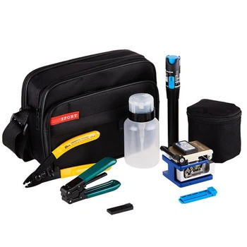 

9 In 1 Fiber Optic FTTH Tool Kit With FC-6S Fiber Cleaver And Power Meter