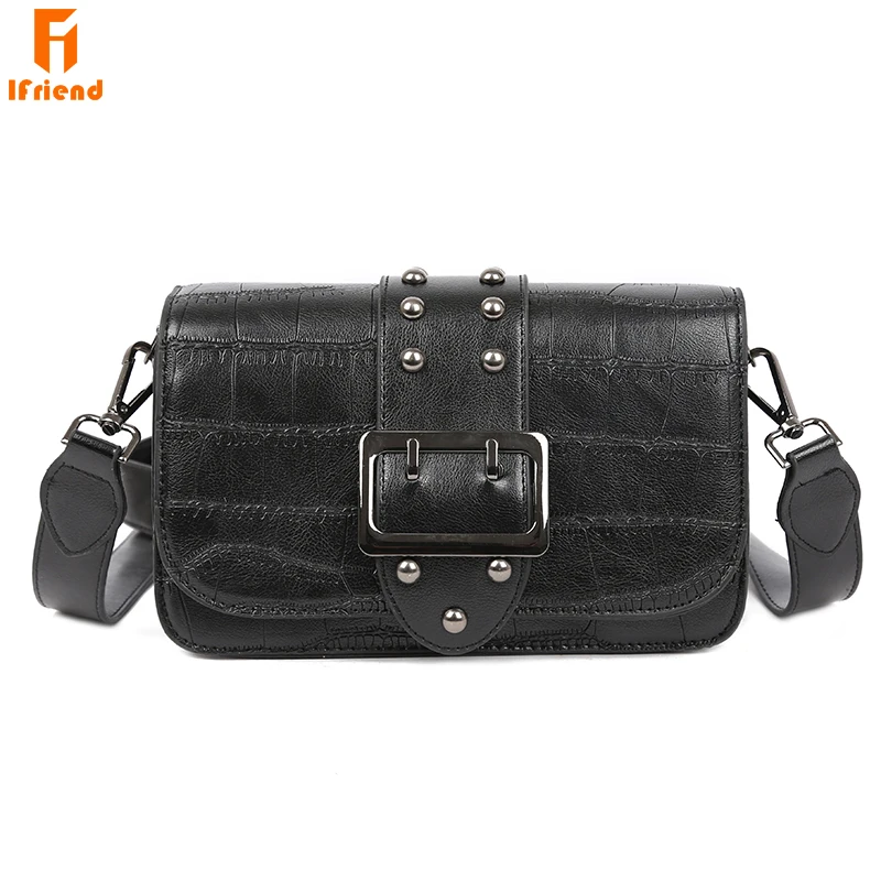 

Fashion PU Leather Personality Rivet Shoulder Bag High Quality Ladies Clutch Bag Female Messenger Crossbody Bag Women Handbag