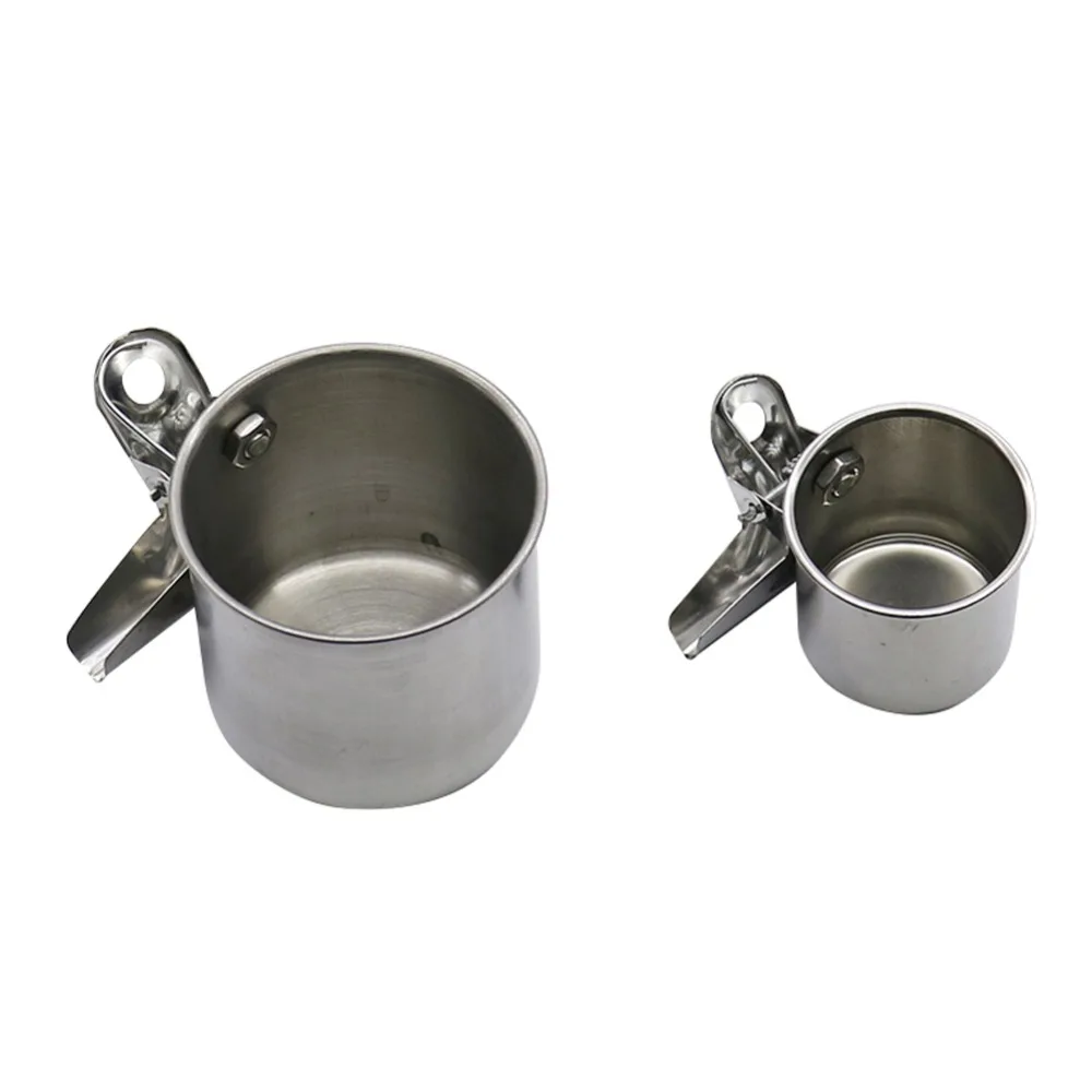 

Pigeon Feeder with clip Stainless Steel Food Water Bowl Farm Equipment Feeding Bird Single Cups Bird Feeder Supplies 1 Pc