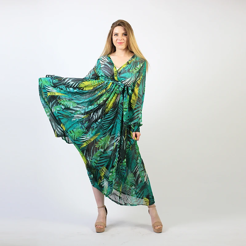 Najtaniej Letnia plaża Maxi sukienka damska głębokie dekolt w szpic drukuj sukienki sznurowane seksowne sukienki w stylu boho elegancka długa suknia