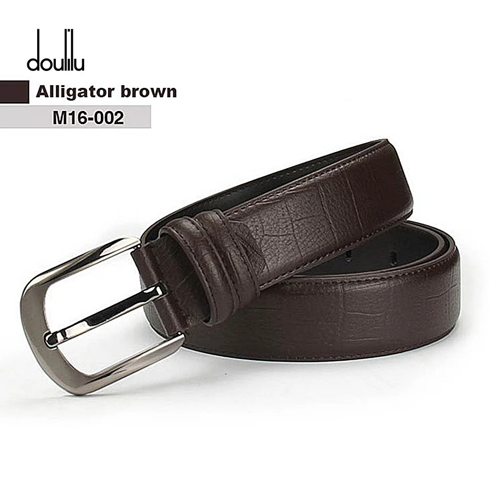 

DOULILU Black Leather Belt Men Fatty Man's Genuine Leather Belt Waist Large Buckle Size Modeling Strap 130cm cinturon hombre