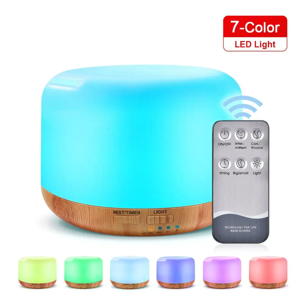 

Remote control 300ml Aroma Diffuser ultrasonic with changing colored led lights Cool spray mist Essential Oil Humidifier