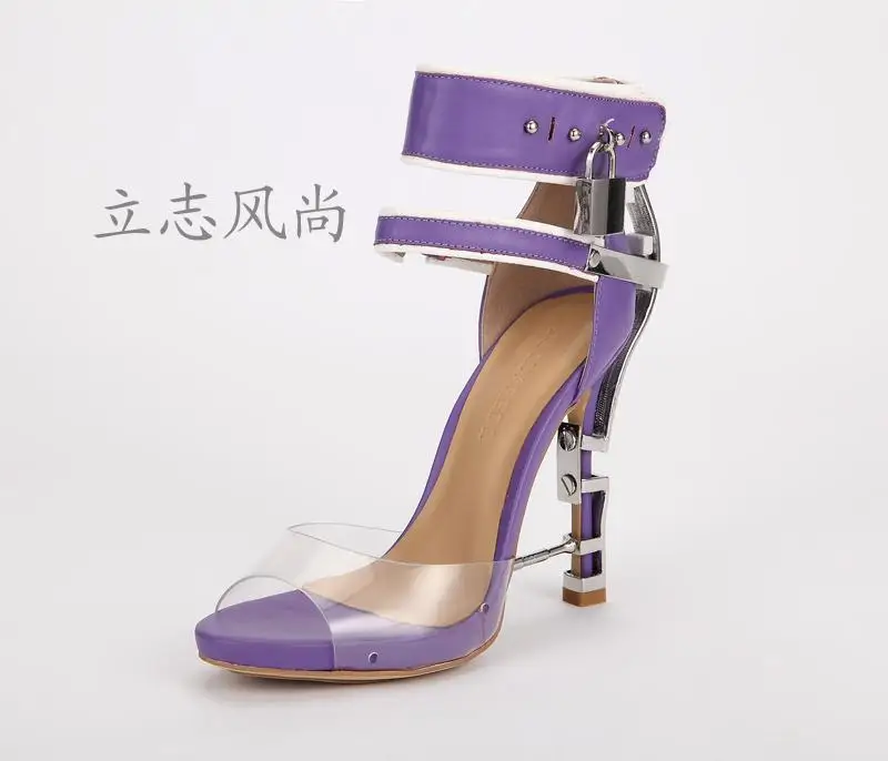 Женские туфли из натуральной кожи с открытым носком, украшенные кристаллами, с пряжкой на щиколотке; прозрачные туфли на шпильках; прозрачные туфли размера плюс; 12 цветов; A298