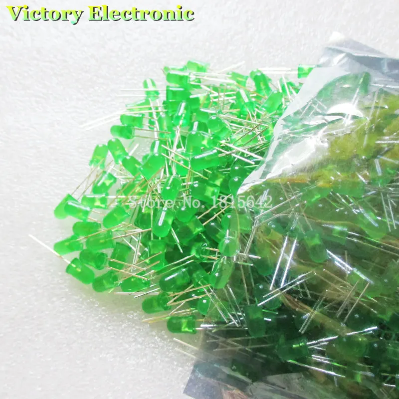

200PCS/Lot 5MM Green LED Diode Round Diffused Green Color Light Lamp F5 DIP Highlight New Wholesale Electronic