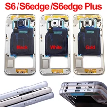 Оригинальная средняя рамка Шасси пластина рамка для samsung Galaxy S6 G920F S6 edge G925F S6 edge plus G928F задний корпус+ NFC+ часть