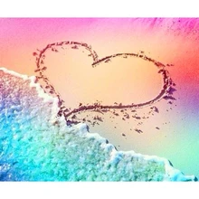 Полный квадратный/круглый алмаз 5D DIY Алмазная картина фото на заказ "Любовь пляж" вышивка крестиком Мозаика домашний декор h863