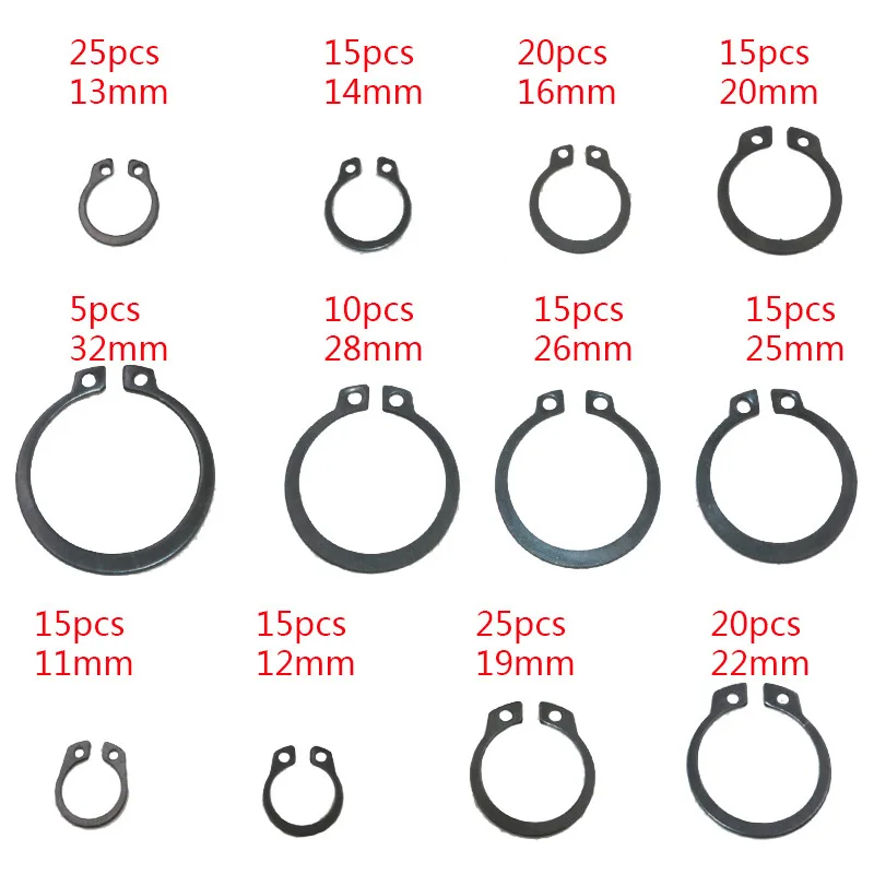 300pcs Internal Circlip Snap Ring Black 18 Different Size C Type Ring Circlip Group Sets With Box Pack 300pcs Internal Circlip Snap Ring Black 18 Different Size C Type Ring Circlip Group Sets With Box Pack