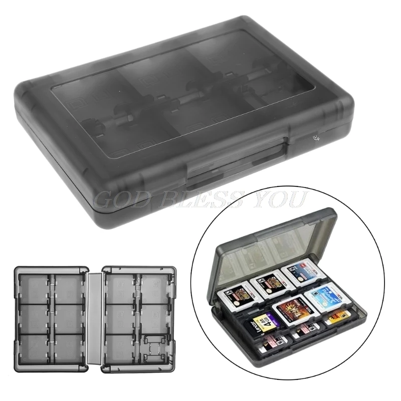 

28-In-1 Black Game Card Case Holder Cartridge Storage Box For Nintendo DS 3DS