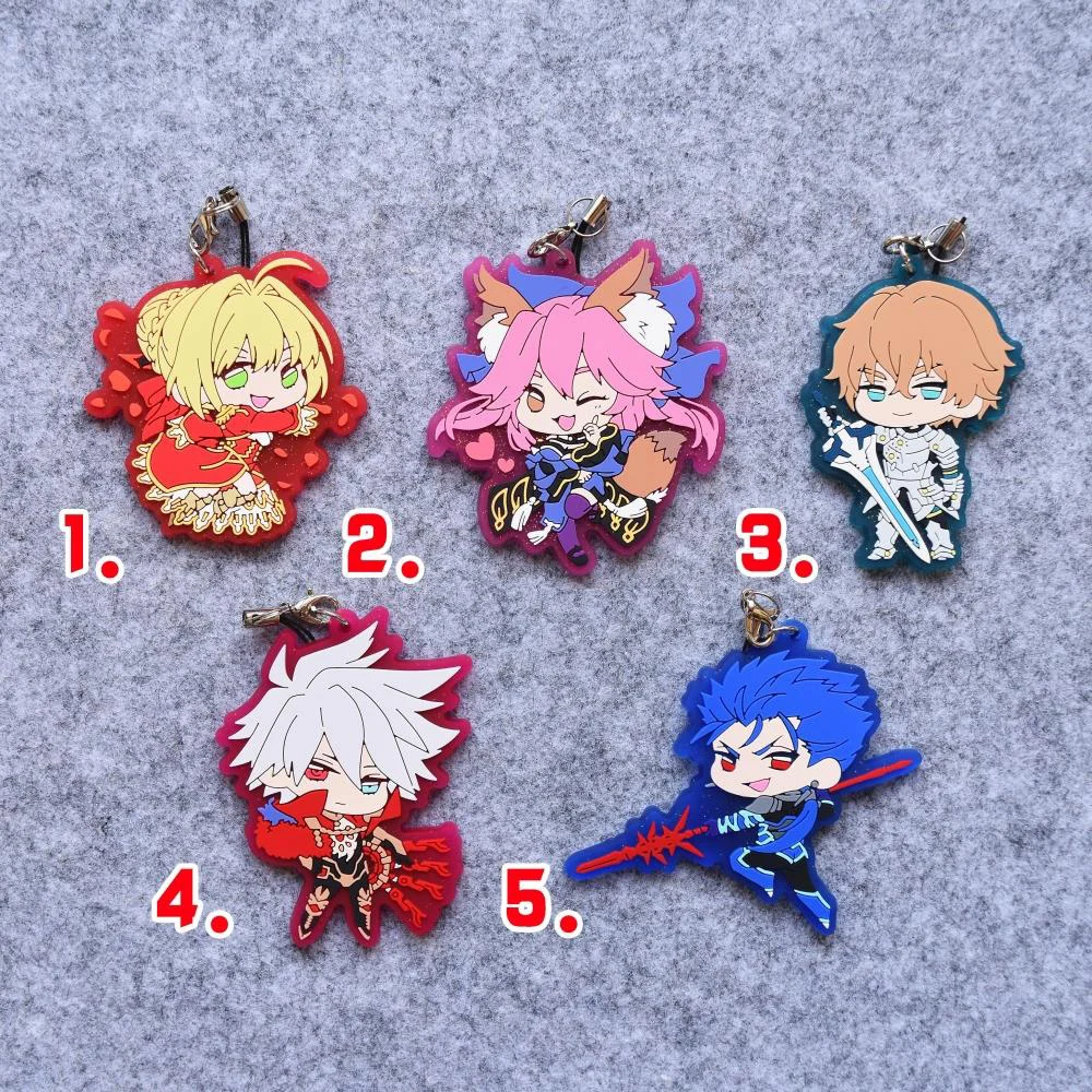 Fate EXTELLA Fate Grand Order Anime Tamamo no Mae Nero Gawain Setanta Karna Japanese Rubber Keychain