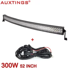 Auxtings alta potência 300 W 52 polegada Curvo 4×4 offroad levou barra de luz do carro com kit de fiação 12 v 24 v