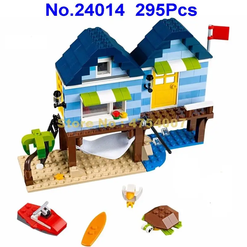 

295pcs 3in1 city creator seaside holiday house 2 figures building blocks 31063 Toy