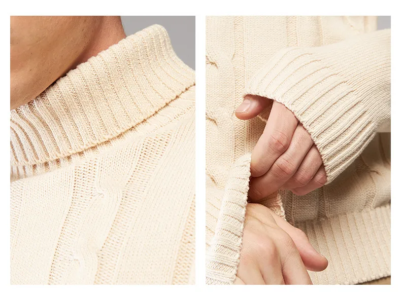 2019 Sweater Men Women Thick Cable-Knit Turtleneck Men Pullover Swaeters Autumn Winter High Quality Couples Sweater Male Female 12
