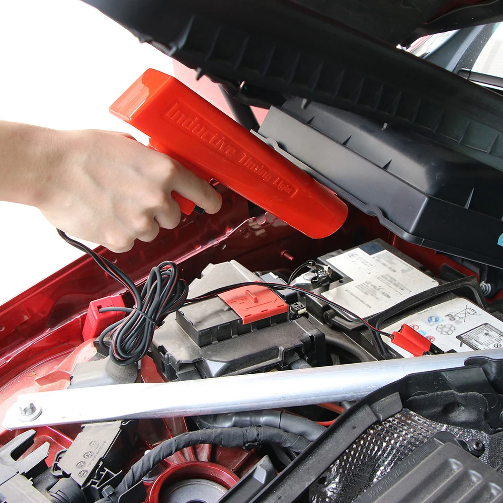 Automotive Timing Light 12v Car Engine Petrol Ignition Inductive Strobe Tester Tool Red 