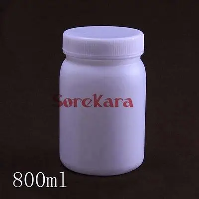 Download 4 x 800ml White plastic Bottle Reagent Bottle Sample Vials Plastic Lid Screw Cap Screw On Cover ...