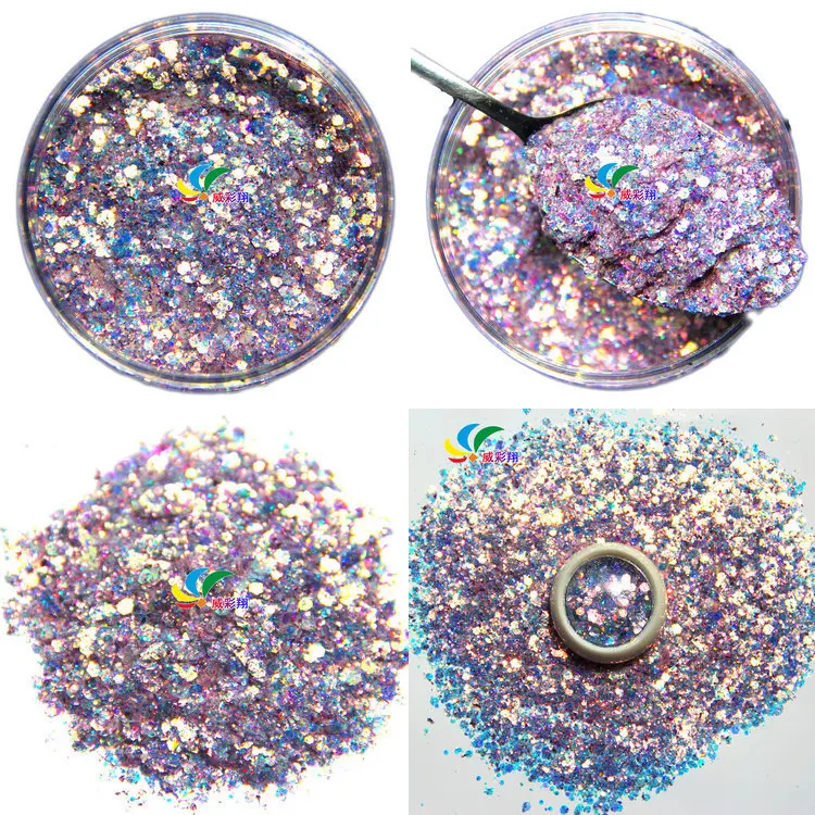 

50g Fairy mixed glitter Nail Flake glitter sequins eye makeup green PET 8 colors gradient glitter for Nail Art wholesale