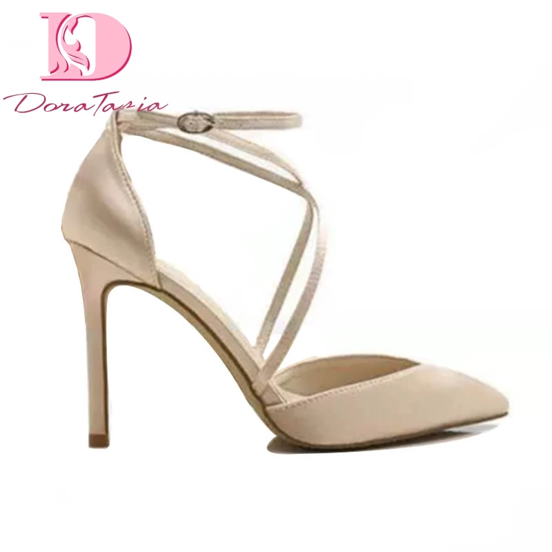 

DoraTasia brand new Big Size 34-45 Women Shoes Elegant High Heeled Stiletto Ins Style Pumps summer party sandals