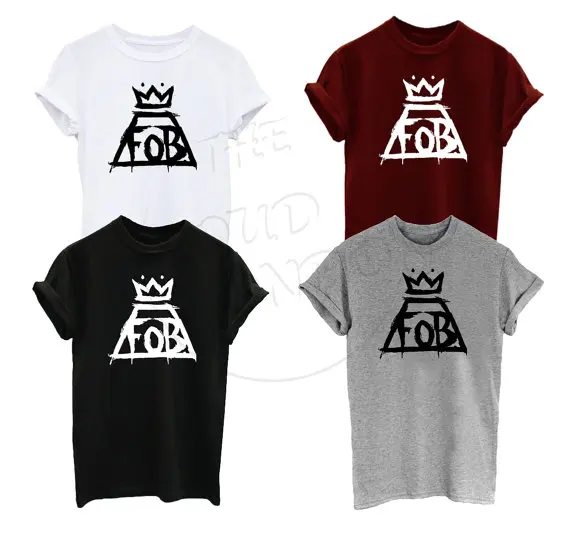 Fall Out Boy FOB Music Tour Indie Rock N Roll Crown Logo Men's Women's Unisex Clothing Top Tee Tshirt More Size and Colors-A244