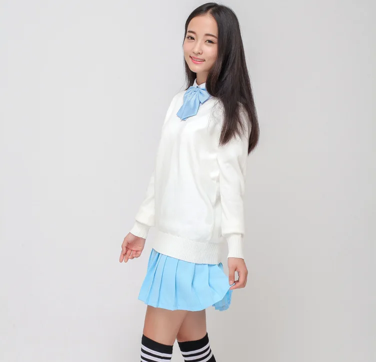 Пятно японский кампус школьная форма для японской средней школы студентов Трикотажные костюм с v-образным вырезом и свитер ФОРМА