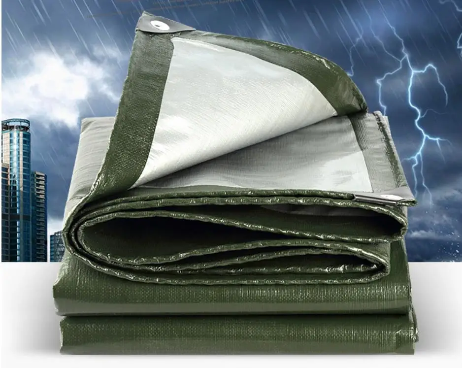 Настроить 4 м X 5 м армейский зеленый цвет Открытый водонепроницаемый материал, водонепроницаемый чехол, брезент от дождя, грузовик брезент. Большой материал палатки