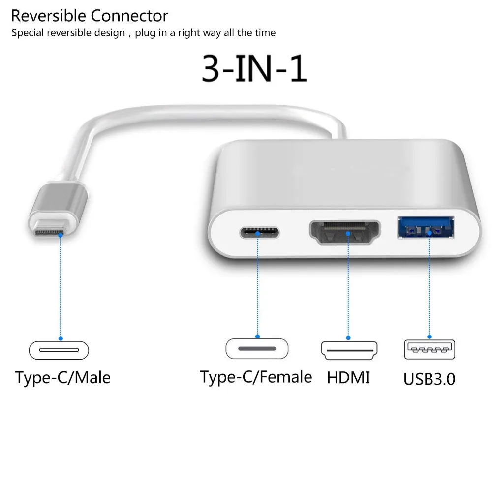 SeenDa USB 3 1 Type C адаптер с несколькими портами для HDMI 0 концентратор сплиттер Macbook