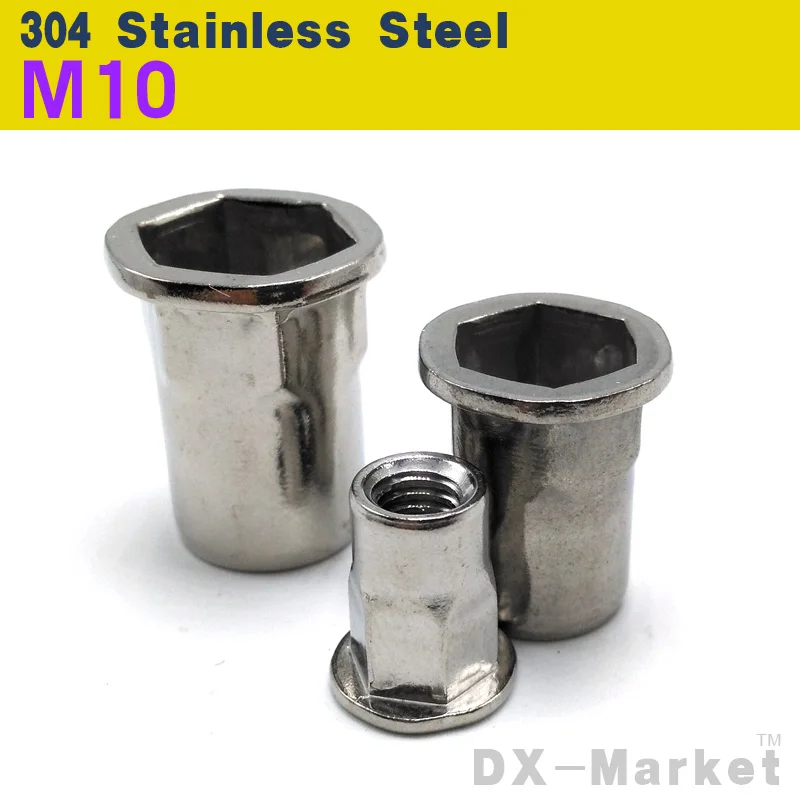 M10 , 30pcs stainless 304 Rivet Nut PEM stainless steel insert nut ss304 Riv nut threaded