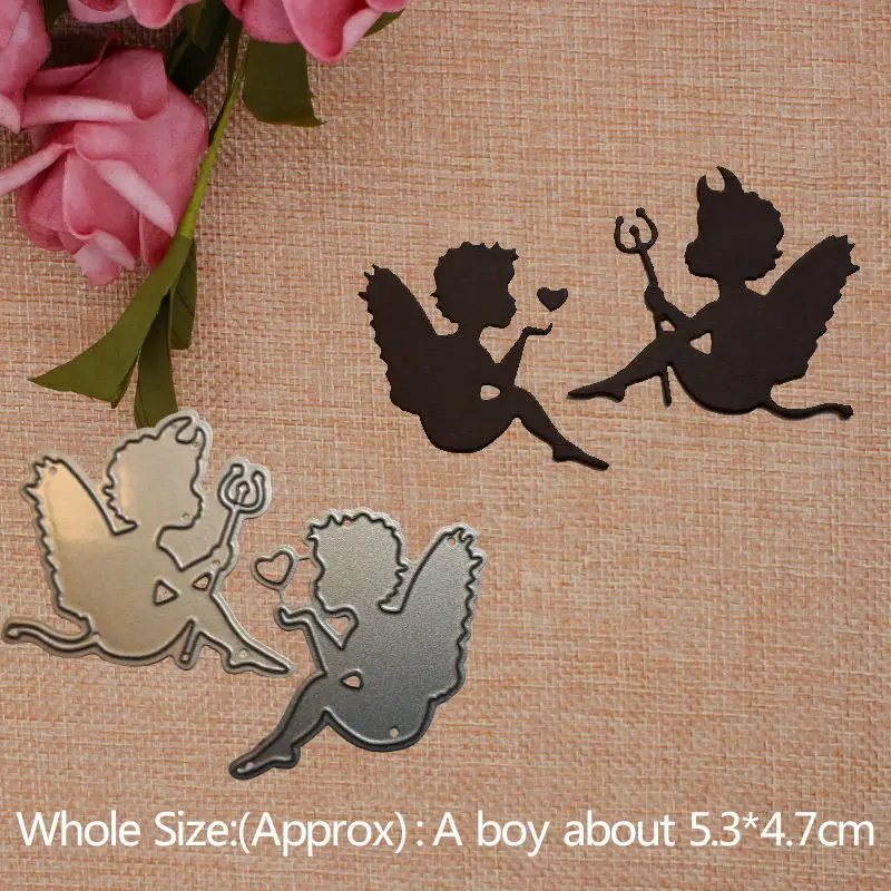 

Angel and Demon 2019 New Metal Cutting Dies for Craft Scrapbooking Stamps DIY Card Making Metal Cutting Dies 5.3*4.7cm