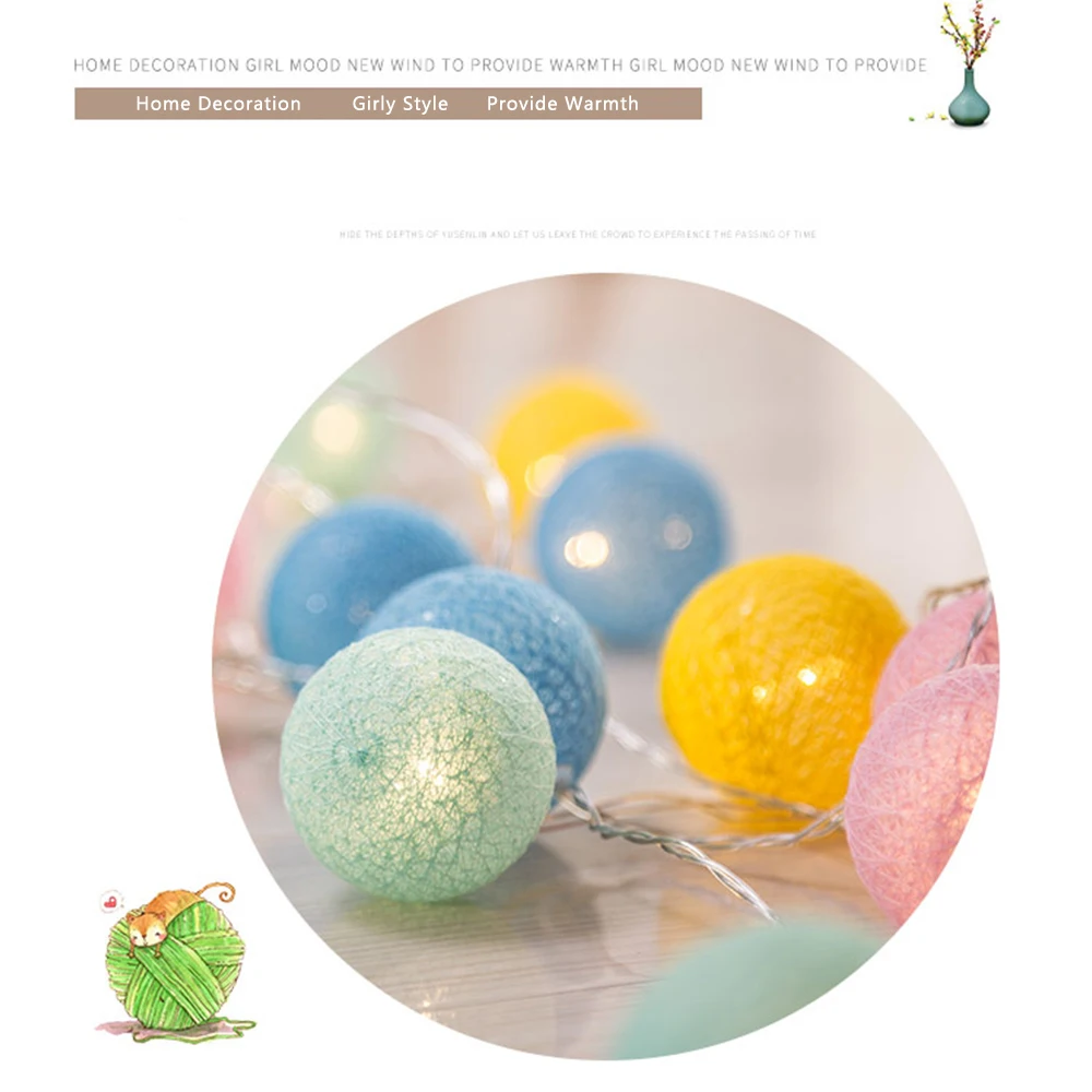 Goodland 2M Rattan Ball LED String Light Fairy Lights Holiday Light for Party Wedding Christmas Garland Gerlyanda Decoration Goodland 2M Rattan Ball LED String Light Fairy Lights Holiday Light for Party Wedding Christmas Garland Gerlyanda Decoration