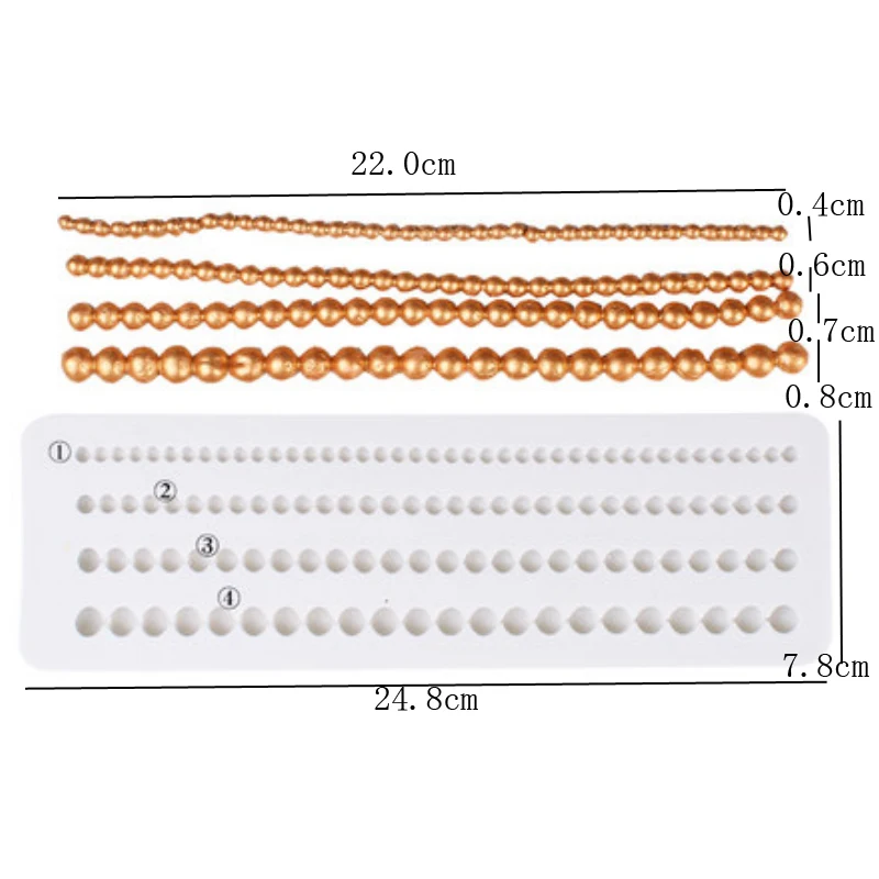 Pearl Strip Border Mould Silicone Mold Fondant Cake Decorating Tool Gumpaste Sugarcraft Chocolate Forms Bakeware