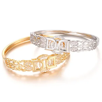 

HONGHONG High-quality Cubic zirconia D letters Bangle & Bracelet for Women Viking bangle Fashion Jewelry Accessory