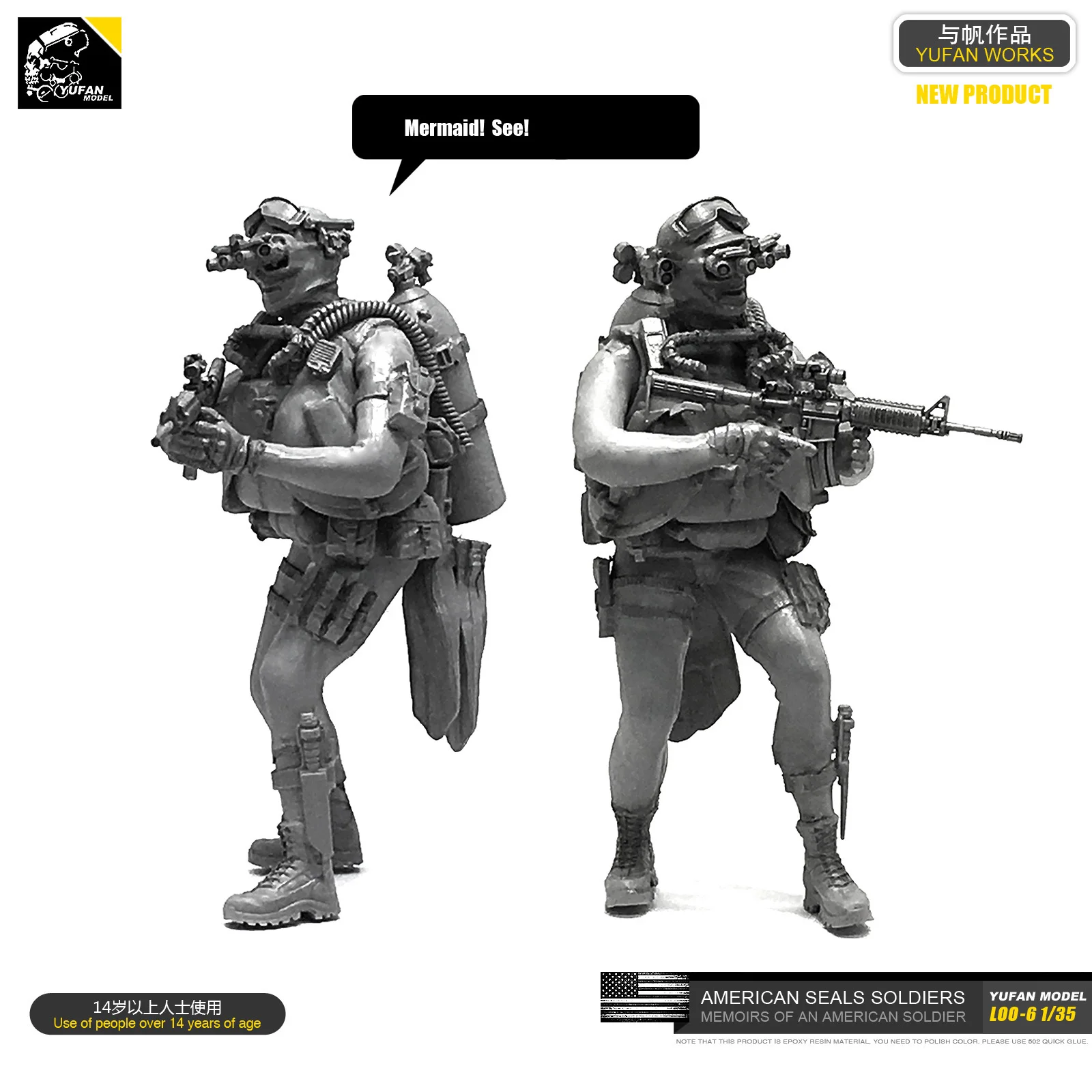 

Yufan Model 1/35 Figure U.s. Seal Commando Water Ghost Resin Soldier Model Kit Unmounted Loo-06