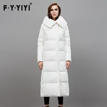 Кабан Abrigo plumas Mujer Подушки Детские воротник Европа и США длинные прямые вниз Тип Белая куртка с утиным пухом женские