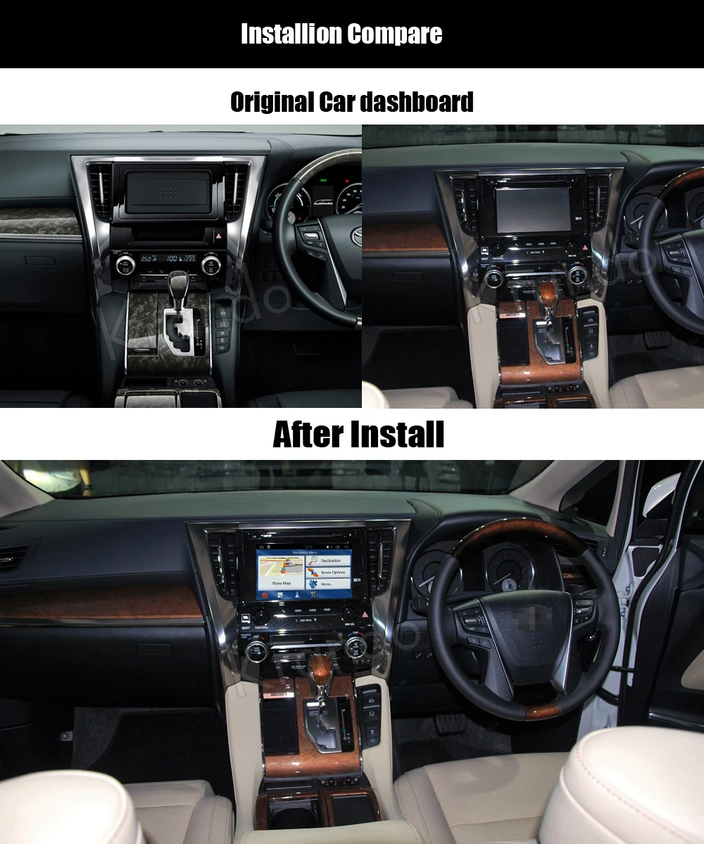 Perfect Krando 9" Android 8.0 car navigation multimedia system for TOYOTA ALPHARD 2015+ audio radio gps dvd player WIFI 3G DAB+ 1