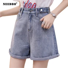 NEEDBO Denim Shorts Women High Waist Sexy Jeans Shorts Lady's Plus Size Casual Vintage Summer Femme Hot Short Denim Shorts Women NEEDBO Denim Shorts Women High Waist Sexy Jeans Shorts Lady's Plus Size Casual Vintage Summer Femme Hot Short Denim Shorts Women