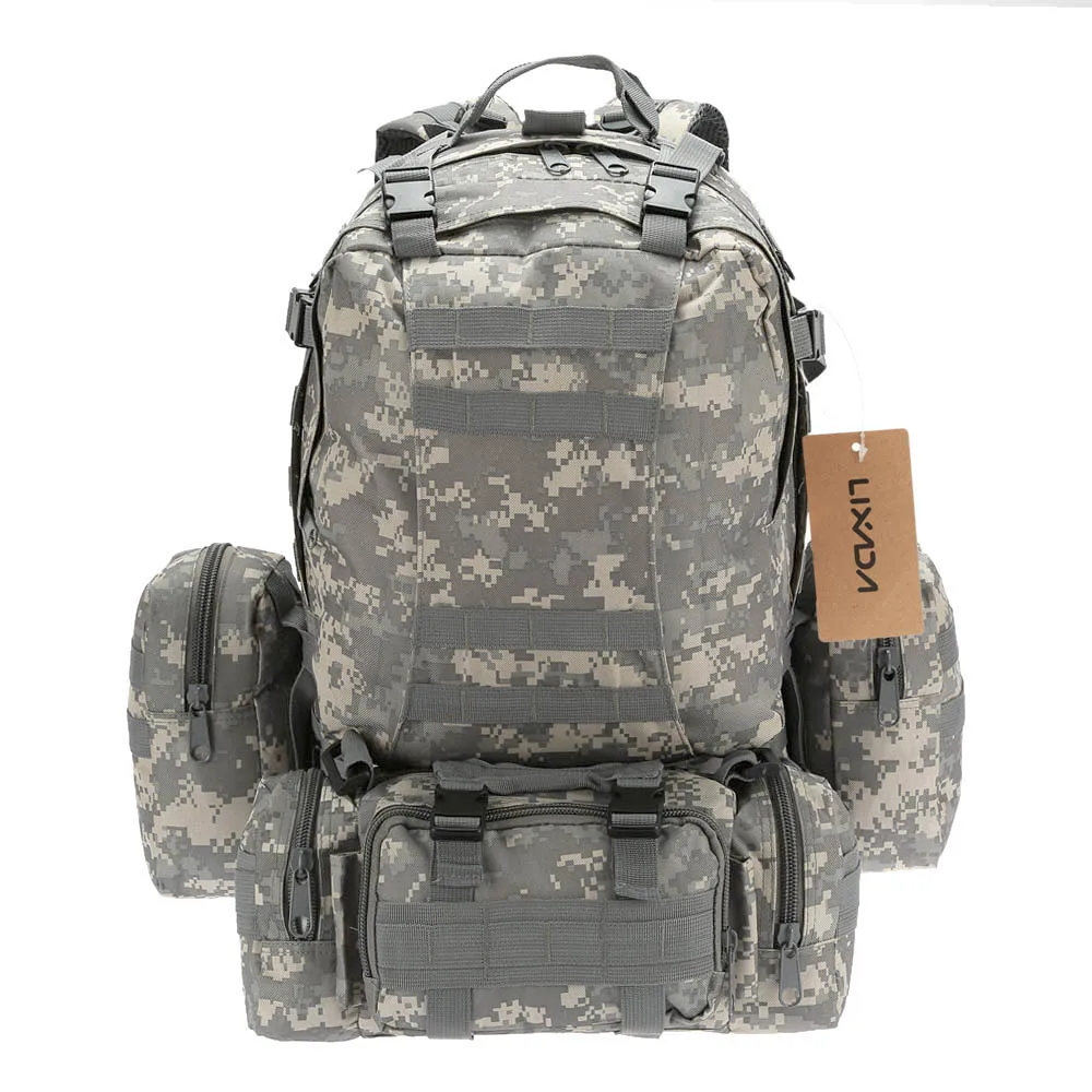 Lixada 50L походные сумки камуфляж Открытый военный Molle тактическая сумка рюкзак рюкзаки винтажные походные водонепроницаемые 600D - Цвет: Camouflage 5