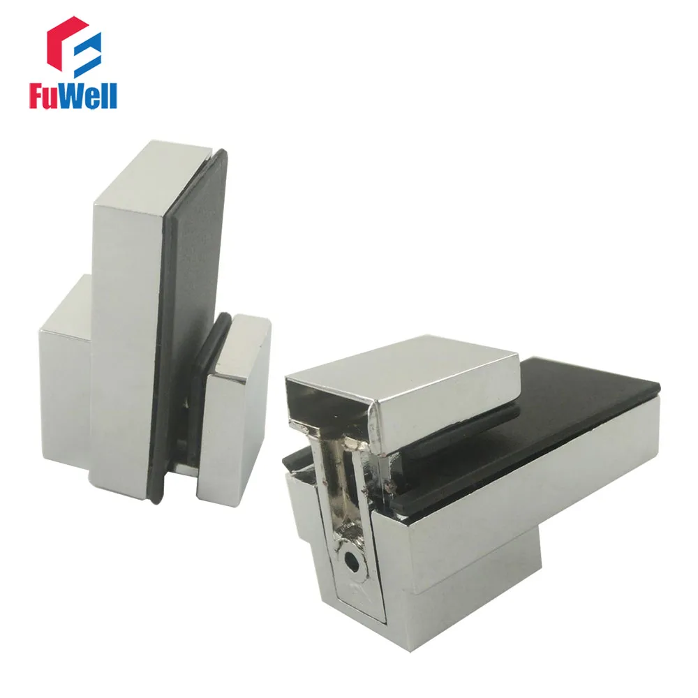 2pcs F Type Glass Clamp 5m 15mm Thickness Adjustable Shower Glass Clip