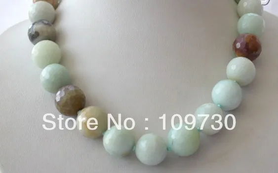 

Jewelry 0012350 Amazing big 16mm round faceted multicolor natural aquamarine necklace