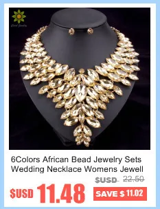 Модные женские свадебные ожерелья, наборы золотого цвета, Колье со стразами и цветами, ожерелья и подвески, ювелирные наборы
