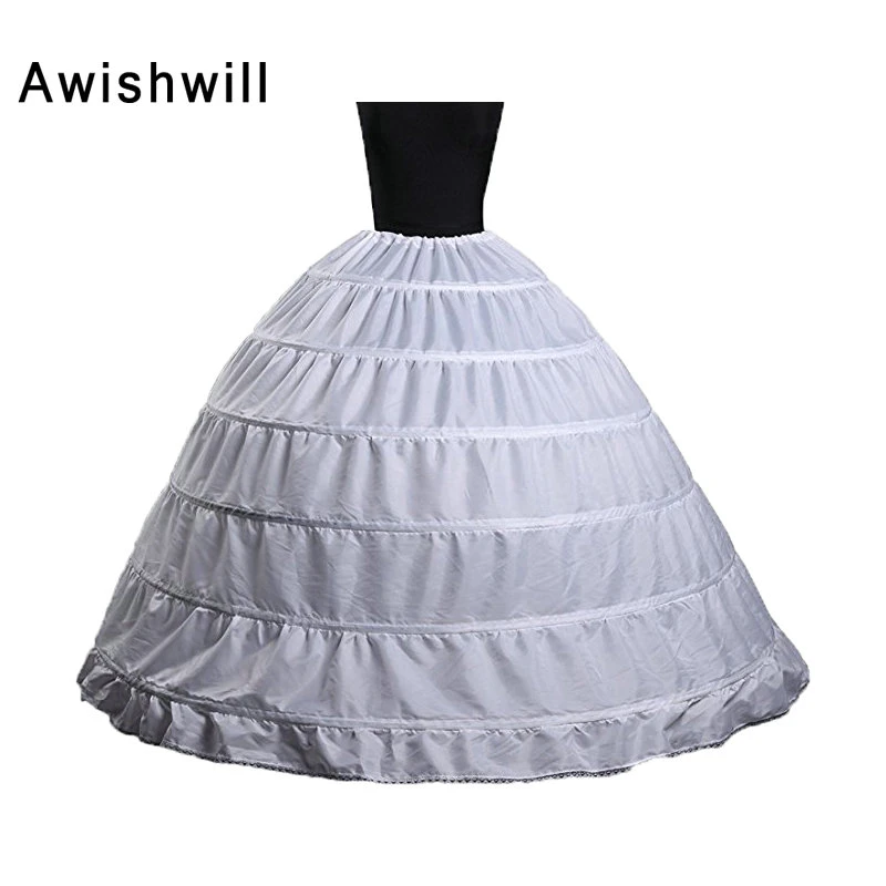 Weiss Krinoline 6 Hoop Petticoat Fur Ballkleid Kleid Hochzeit Zubehor Brautkleider Unterrock 6 Hoop Petticoat Hoop Petticoatcrinoline 6 Aliexpress