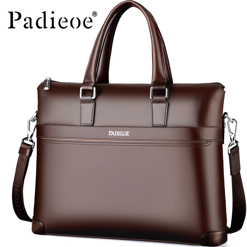 

Luxury Business Men Office Documents Shoulder Bag Large 15 Inch Laptop Bag High Quality Split Leather Men's Portfolio Briefcase