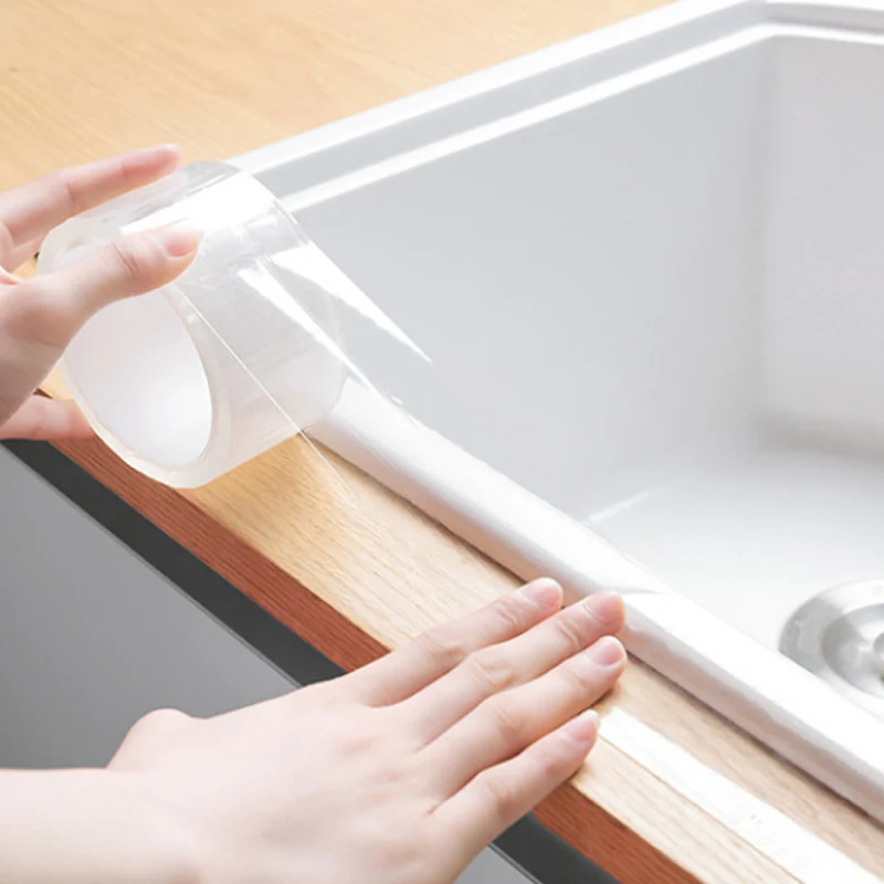 Самоклеющиеся прозрачные наклейки s для кухонной раковины водонепроницаемые настенные Угловые линии ленты ванная комната анти-влаги керамические наклейки