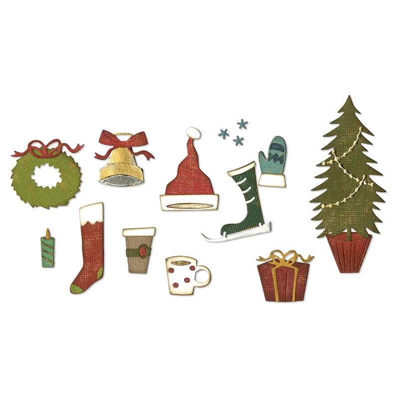 

2019 DIY New Layer Metal Cutting Dies and Scrapbooking For Paper Making Christmas Festive Things Embossing Frame Card Dies Set