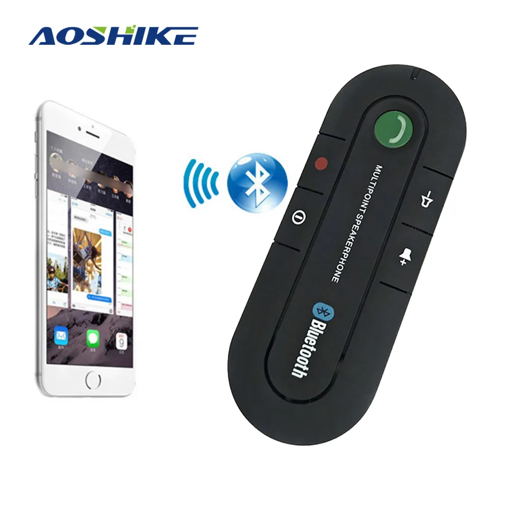

AOSHIKE Mirror Kit Hands Free Bluetooth Car Kit Wireless Bluetooth Speaker Phone MP3 Music Player Sun visor Clip Speakerphone